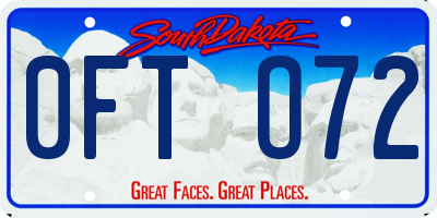 SD license plate 0FTO72