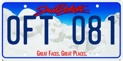 SD license plate 0FTO81