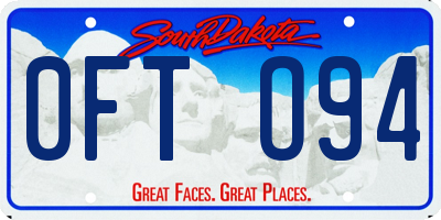 SD license plate 0FTO94