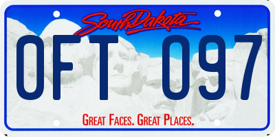 SD license plate 0FTO97