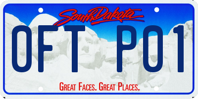 SD license plate 0FTP01