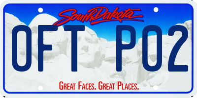 SD license plate 0FTP02
