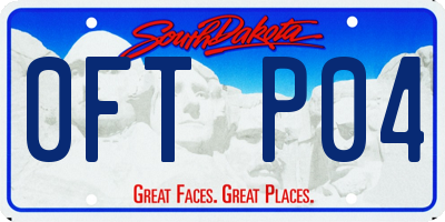 SD license plate 0FTP04