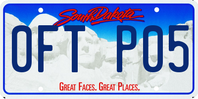 SD license plate 0FTP05