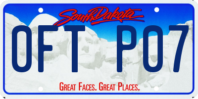 SD license plate 0FTP07