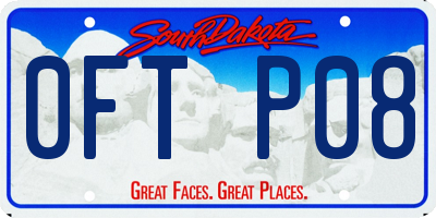 SD license plate 0FTP08