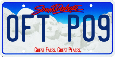 SD license plate 0FTP09