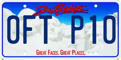 SD license plate 0FTP10