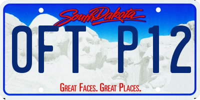 SD license plate 0FTP12