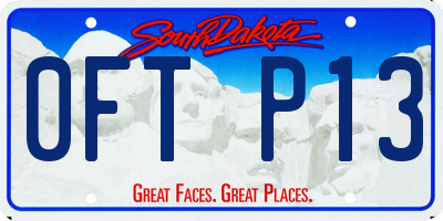 SD license plate 0FTP13