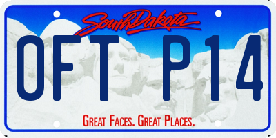 SD license plate 0FTP14