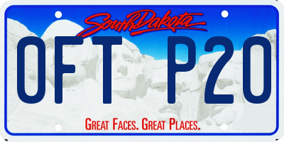 SD license plate 0FTP20