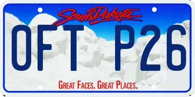 SD license plate 0FTP26