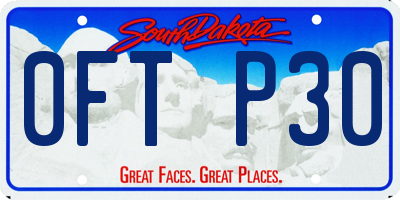 SD license plate 0FTP30