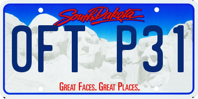 SD license plate 0FTP31