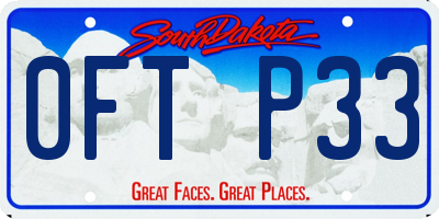 SD license plate 0FTP33