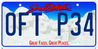 SD license plate 0FTP34