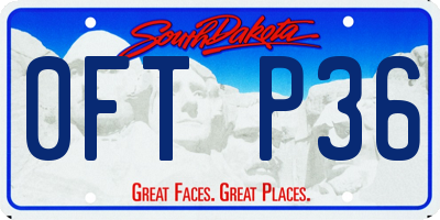 SD license plate 0FTP36