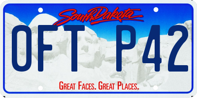 SD license plate 0FTP42