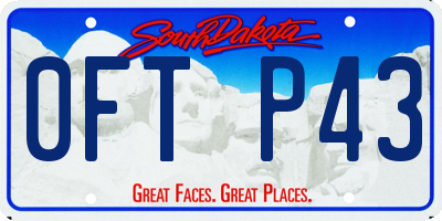 SD license plate 0FTP43