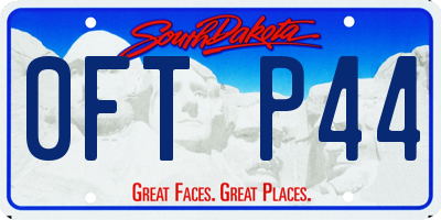 SD license plate 0FTP44