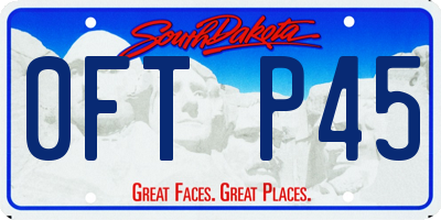 SD license plate 0FTP45