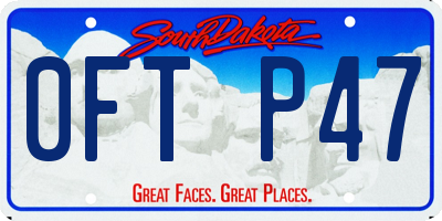 SD license plate 0FTP47