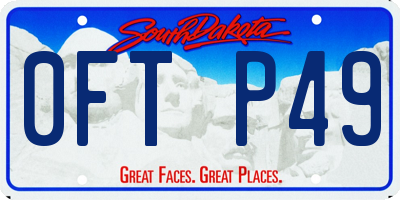 SD license plate 0FTP49