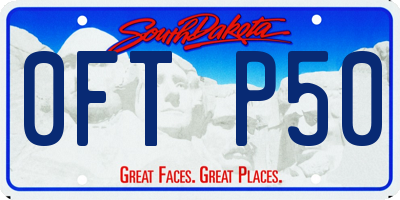 SD license plate 0FTP50