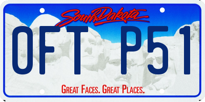 SD license plate 0FTP51