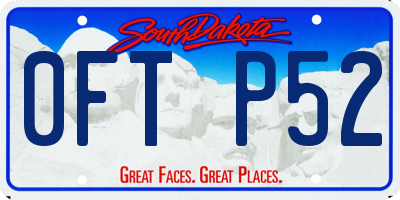 SD license plate 0FTP52