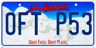SD license plate 0FTP53