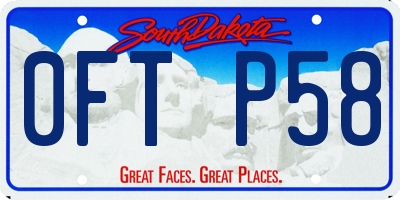SD license plate 0FTP58