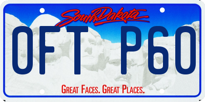 SD license plate 0FTP60