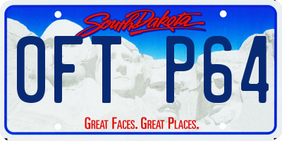 SD license plate 0FTP64