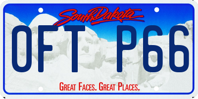 SD license plate 0FTP66