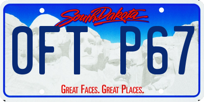 SD license plate 0FTP67