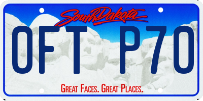 SD license plate 0FTP70
