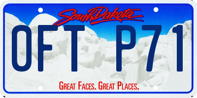 SD license plate 0FTP71