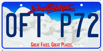 SD license plate 0FTP72