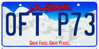 SD license plate 0FTP73