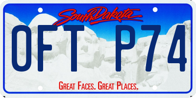 SD license plate 0FTP74