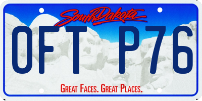 SD license plate 0FTP76