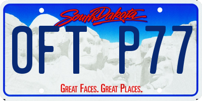 SD license plate 0FTP77