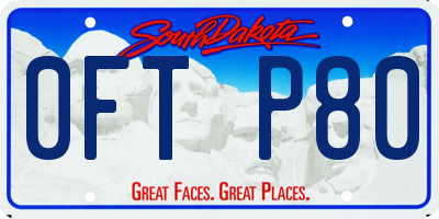 SD license plate 0FTP80