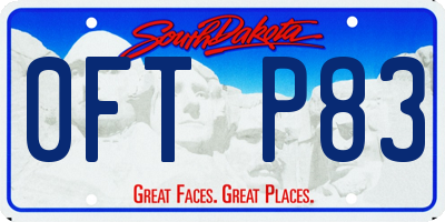 SD license plate 0FTP83