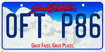 SD license plate 0FTP86
