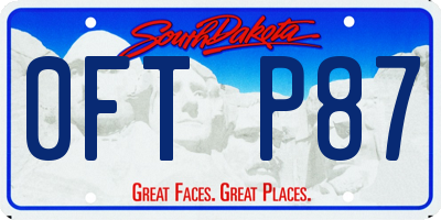 SD license plate 0FTP87