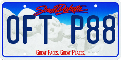 SD license plate 0FTP88