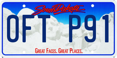 SD license plate 0FTP91